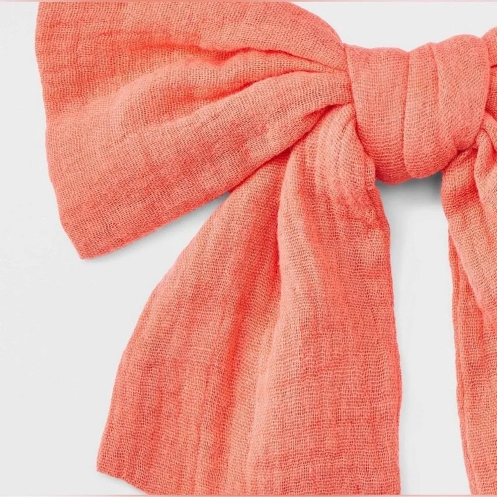 Wrinkled Linen Bow Hair Barrette -Fashionable Solid Hair Clip for Styling